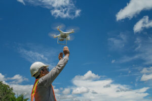 Drone photography in land surveying