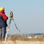 Land surveyor at work