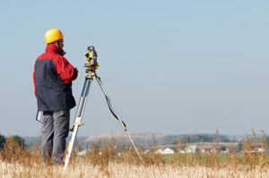 Land surveyor at work